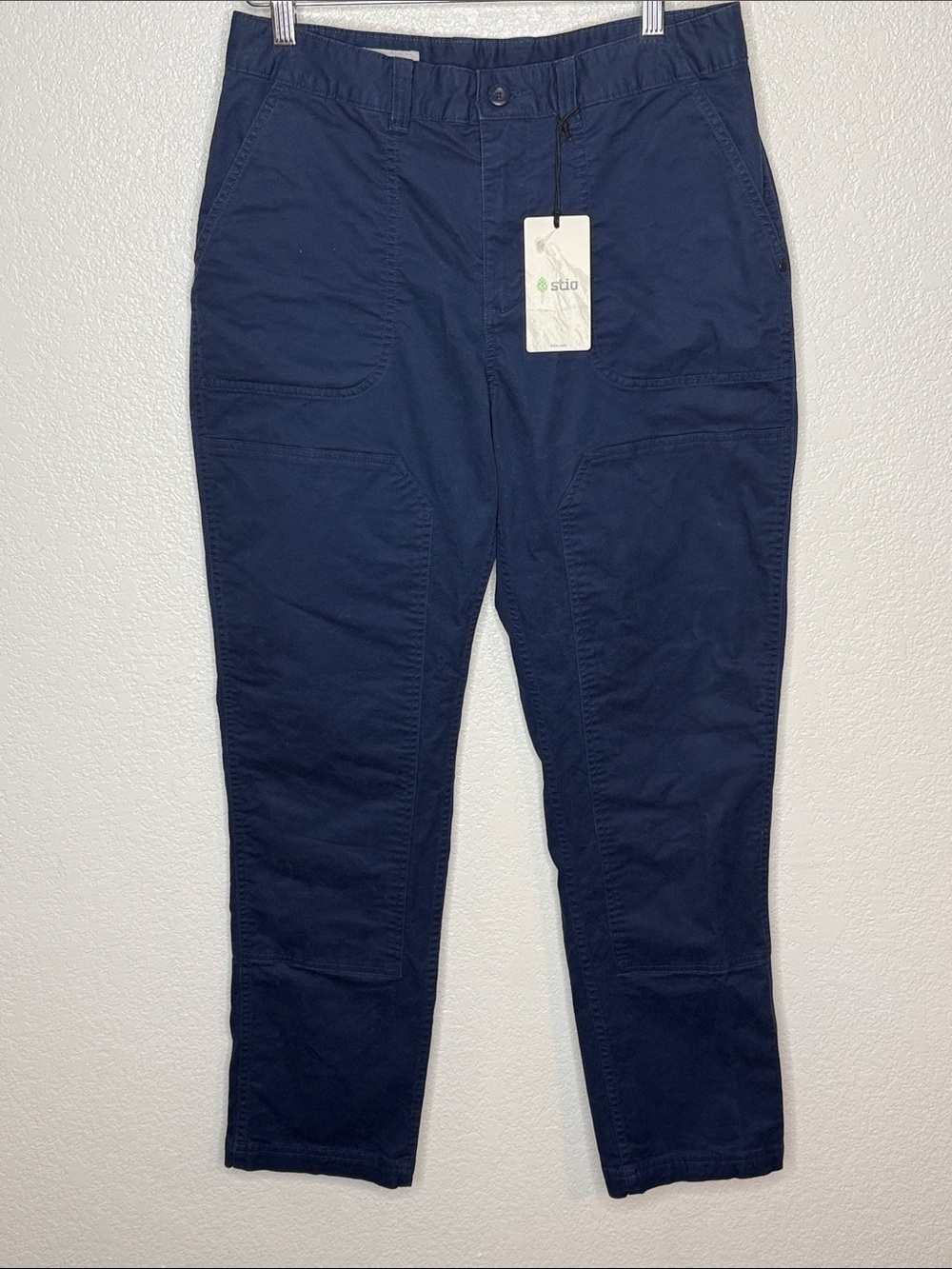 Stio Navy Mountain Shadow Rivet Twill Carpenter Pant Size 8R Organic Cotton